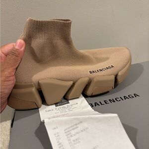 Balenciaga Beige Sock Sneakers